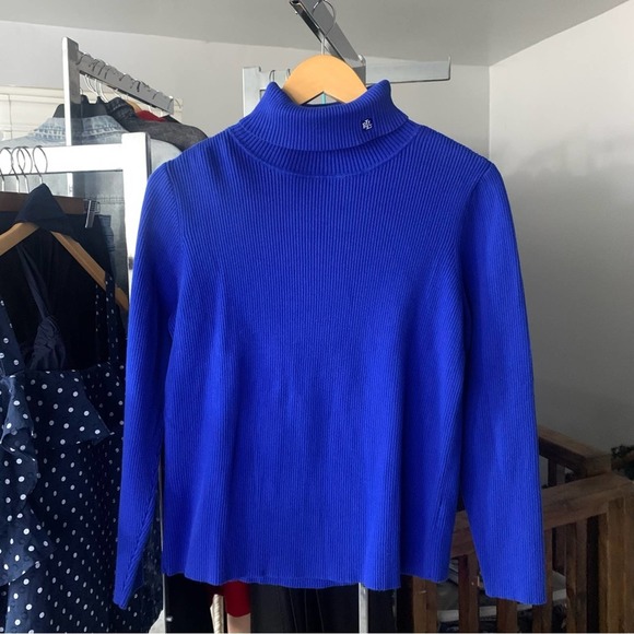 Lauren Ralph Lauren Sweaters - Ralph Lauren Royal Blue Ribbed Turtleneck Sweater Size 1X